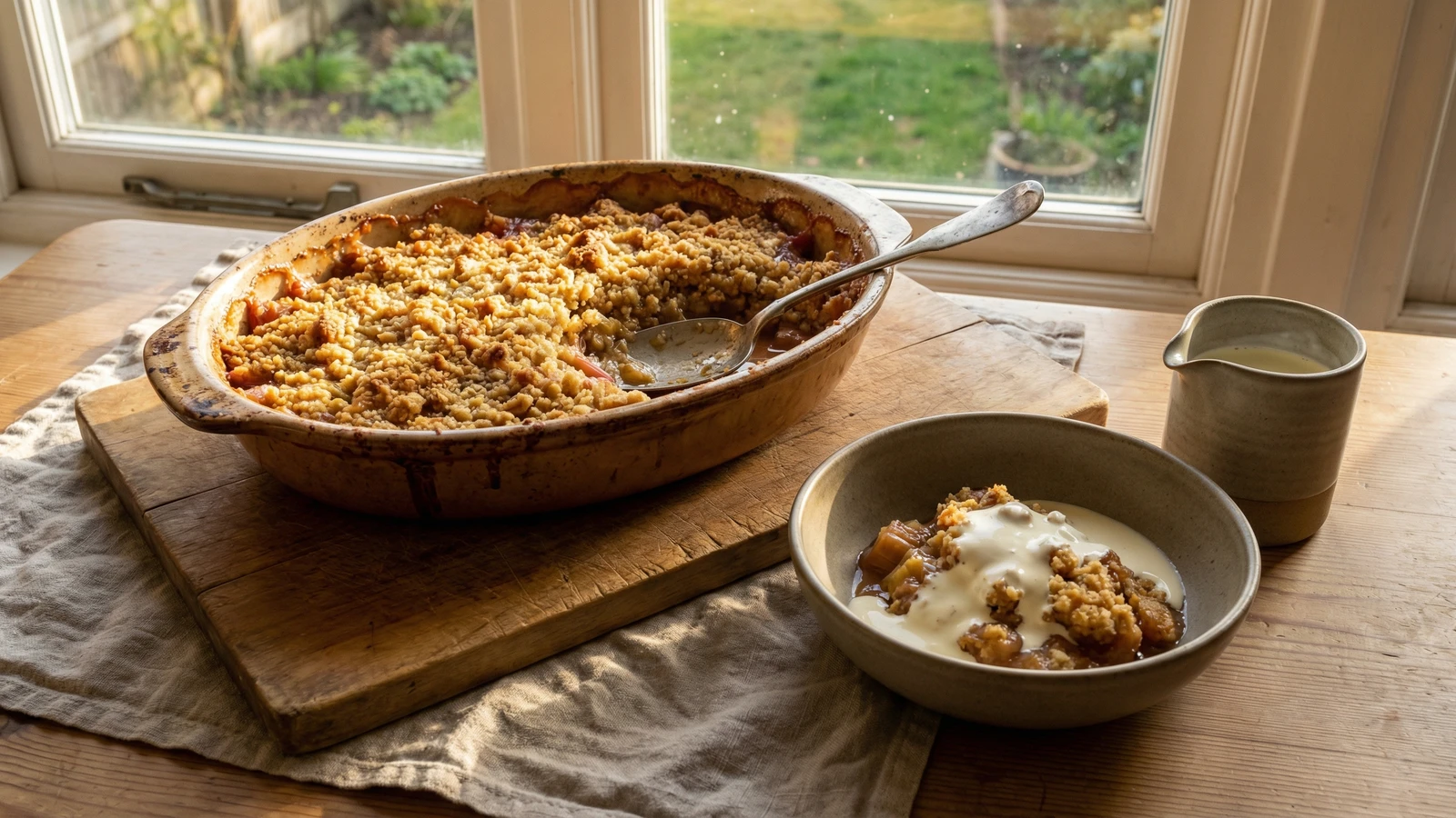 Rhubarb Crumble with Ginger
