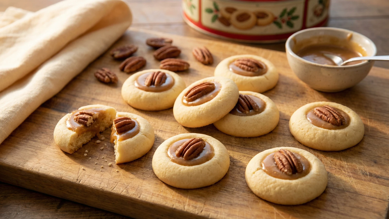 Cajun Praline Thumbprint Cookies