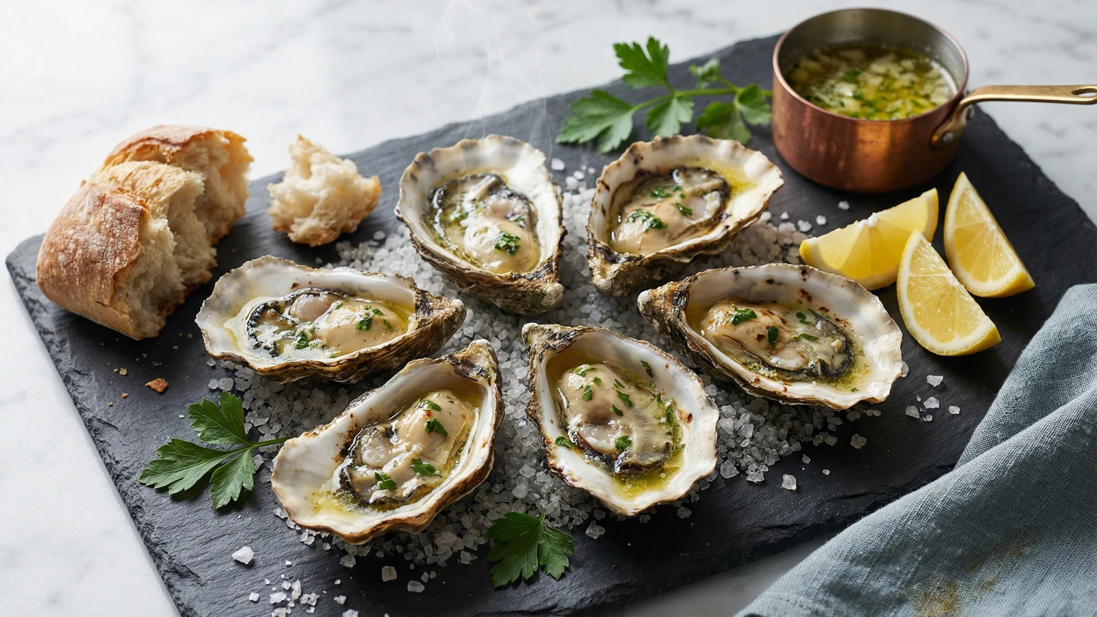 Grilled Oysters with Garlic Butter