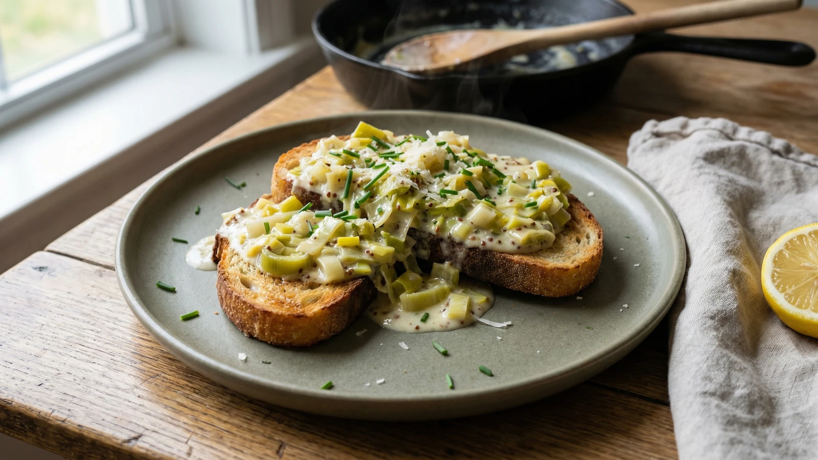 Creamed Leeks on Toast