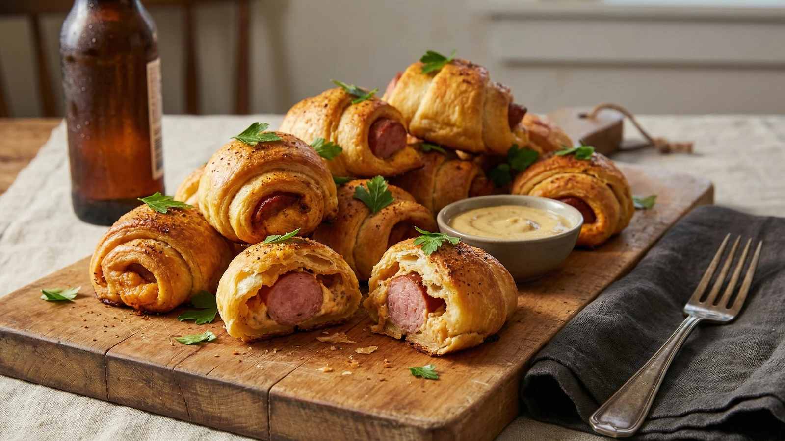 Cajun Sausage Bites in Crescent Dough