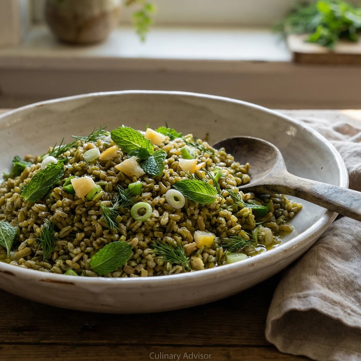 Freekeh with Herbs and Preserved Lemon