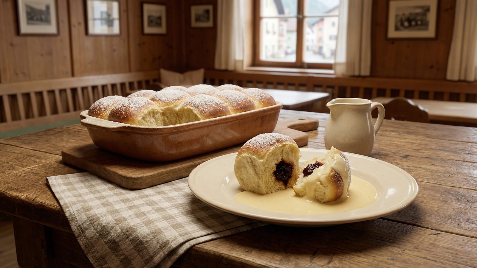 Buchteln mit Vanillesauce