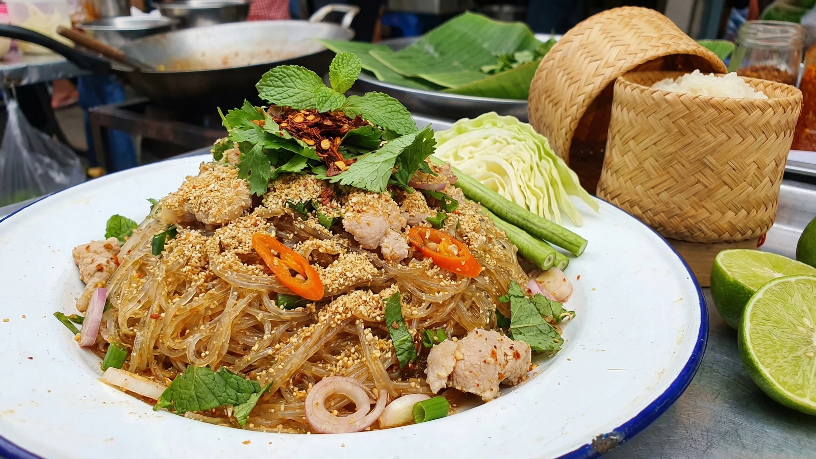 Isan Glass Noodle Larb (Larb Wun Sen)