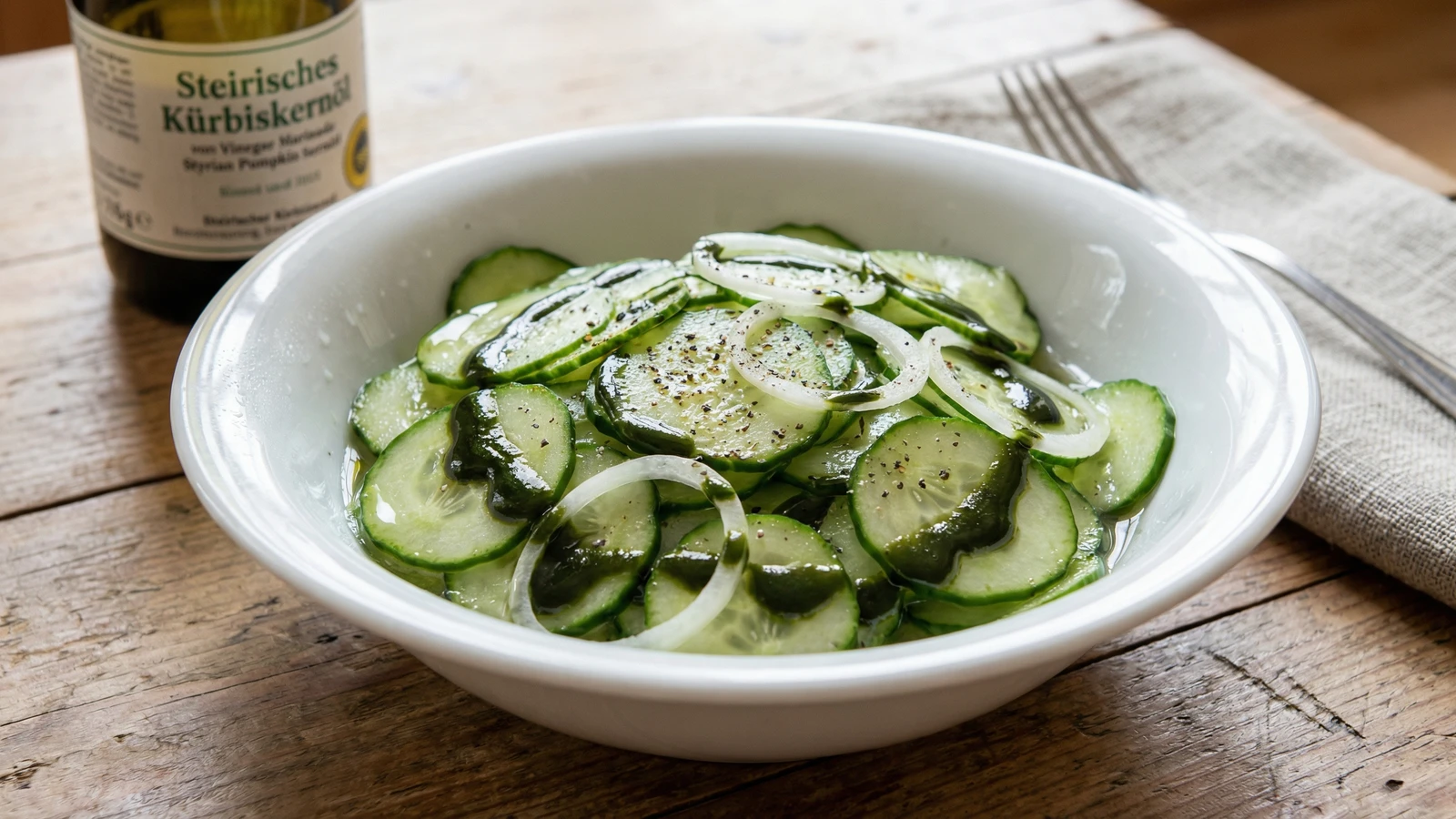 Steirischer Gurkensalat mit Kernöl