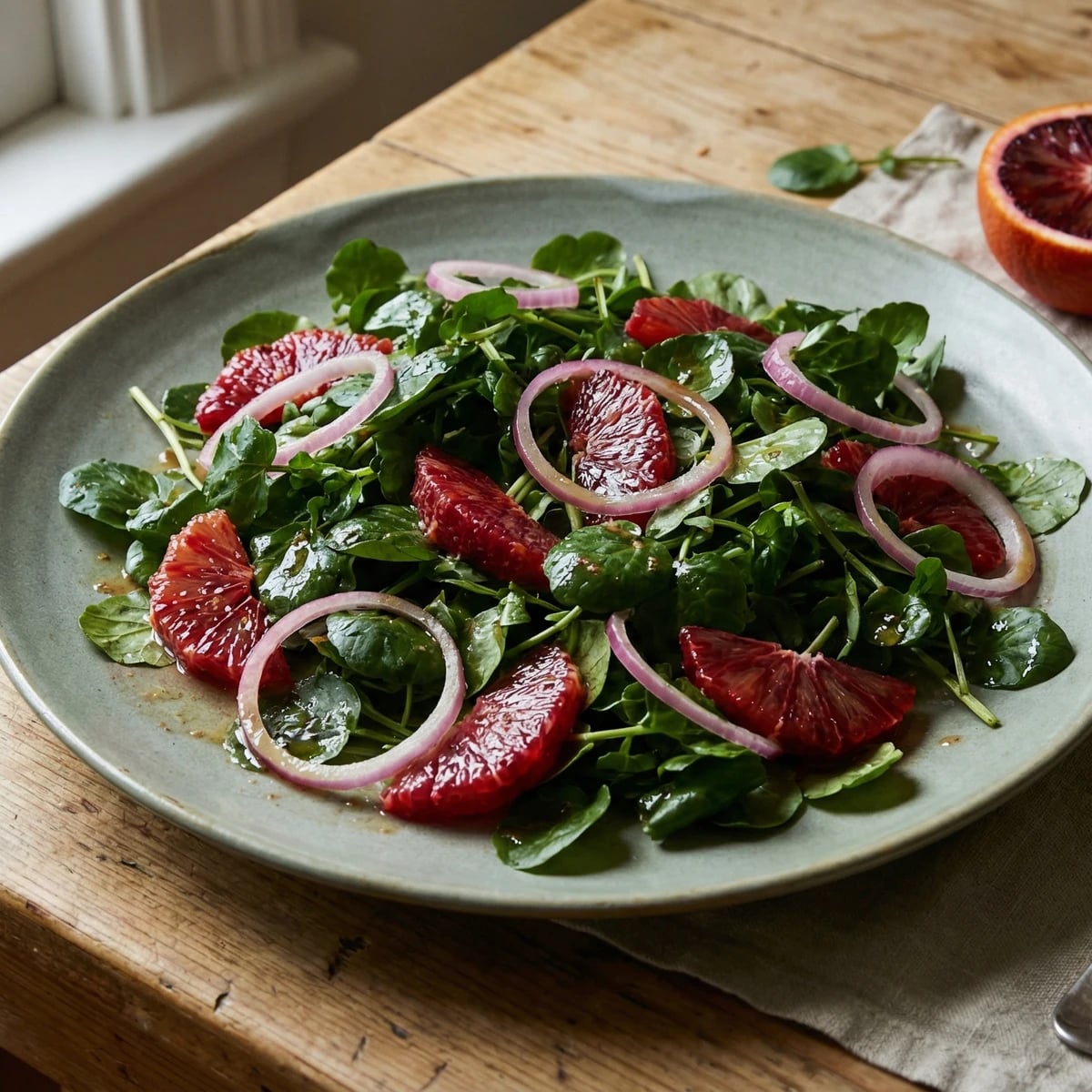 Watercress, Orange and Red Onion Salad