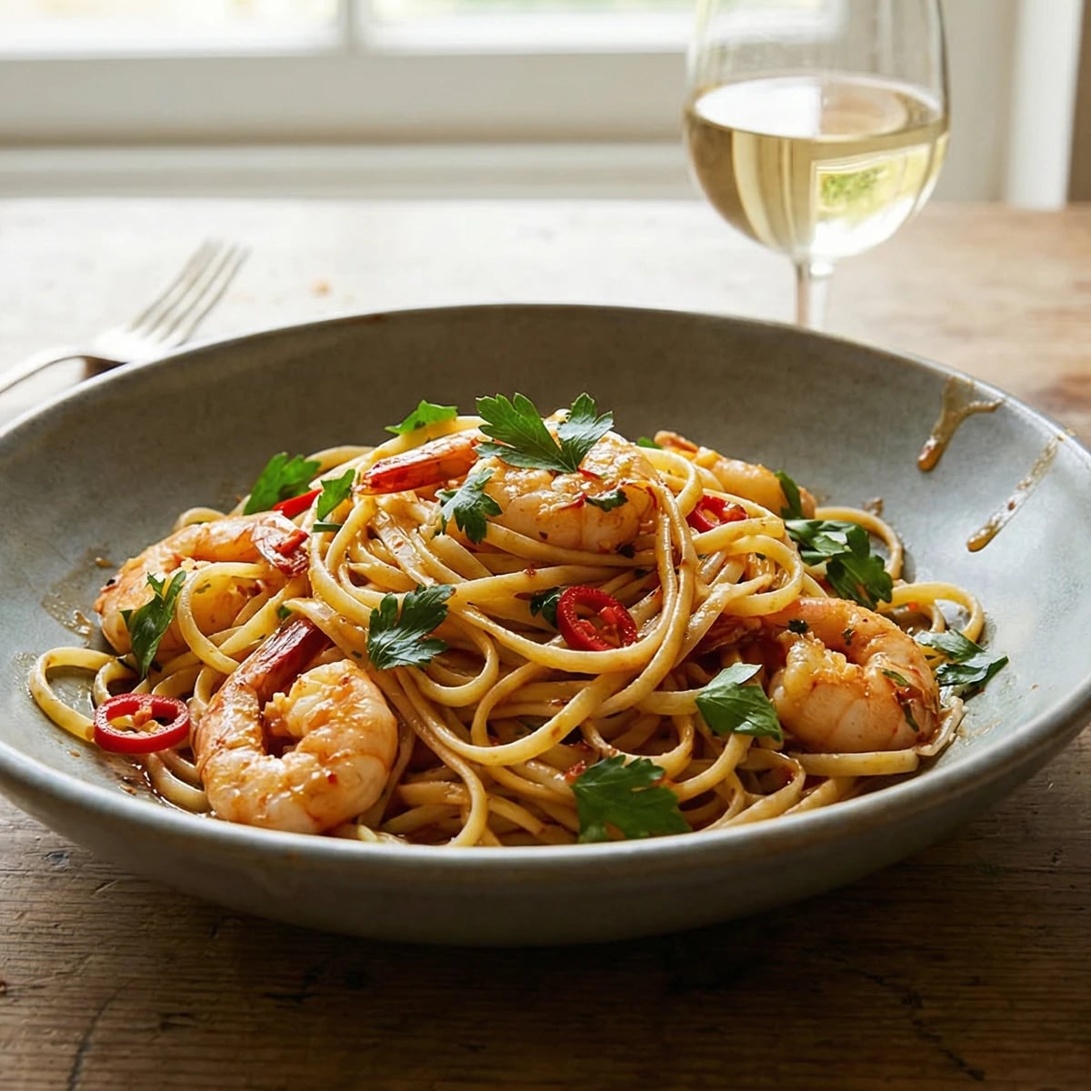 Prawn and Chilli Linguine