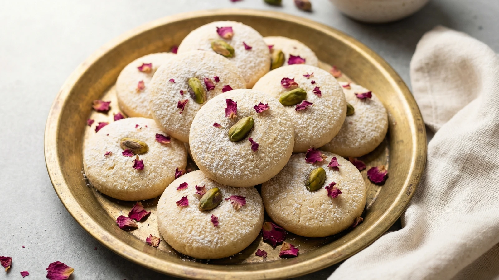 Cardamom Rose Pistachio Cookies