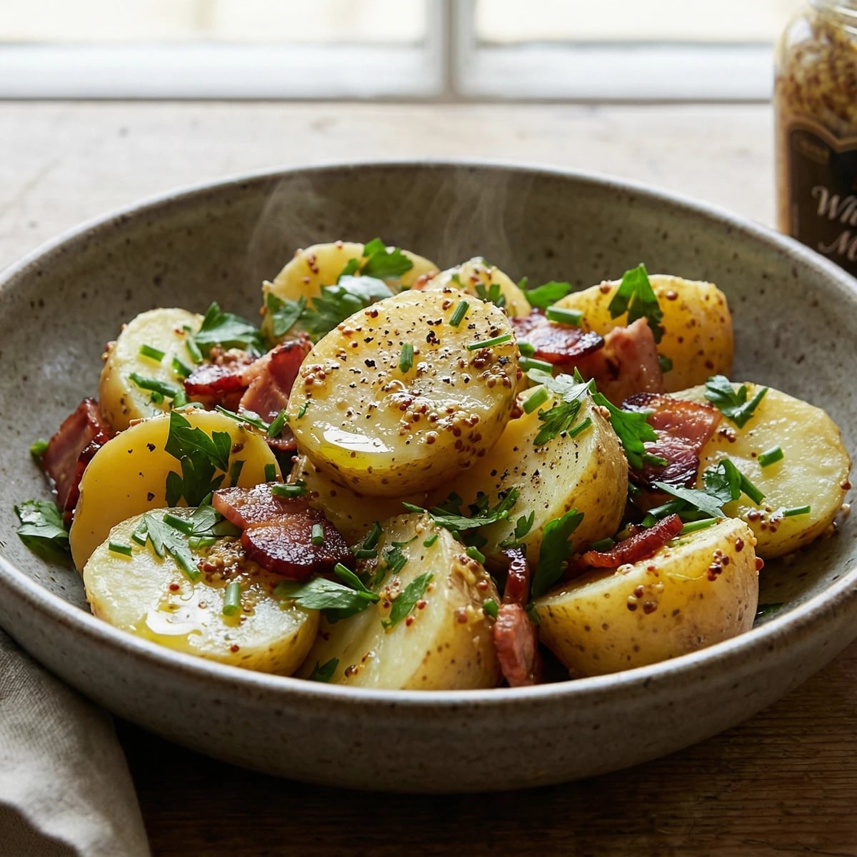 Warm Potato Salad with Bacon and Mustard