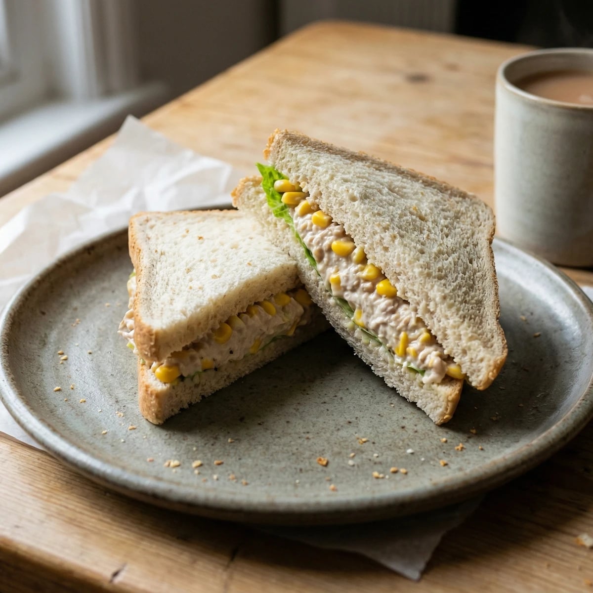 Tuna Mayonnaise and Sweetcorn Sandwich