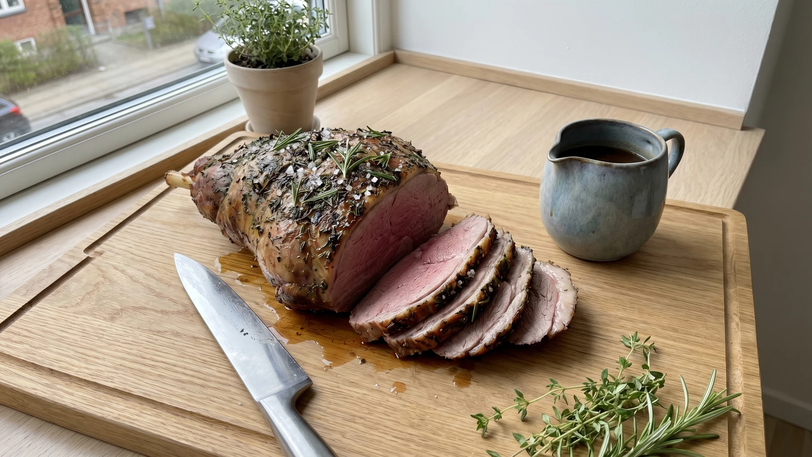 Paaskelam: Lammekoelle med Hvidlog og Rosmarin