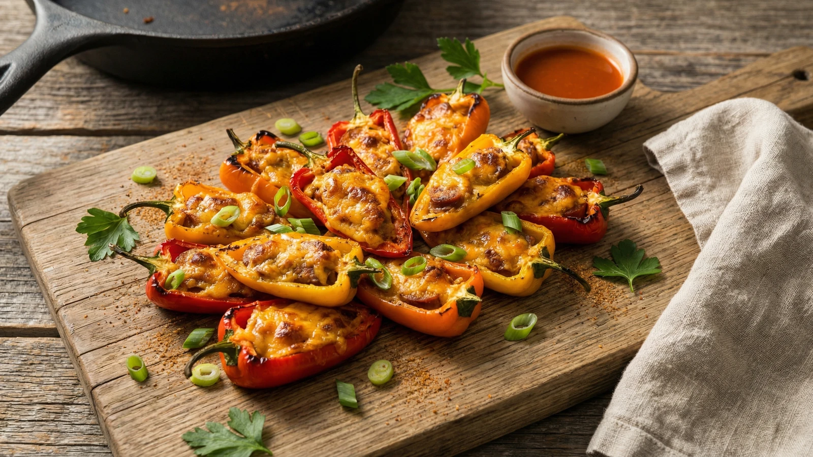 Andouille-Stuffed Mini Peppers