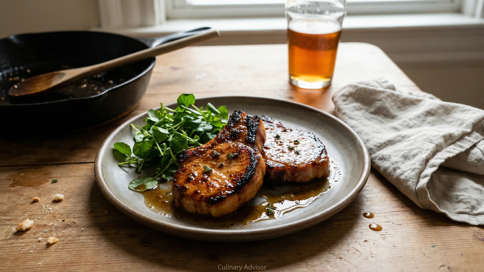 Bacon Chops with Mustard Glaze