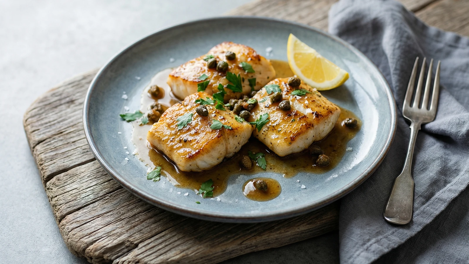 Halibut Cheeks with Brown Butter