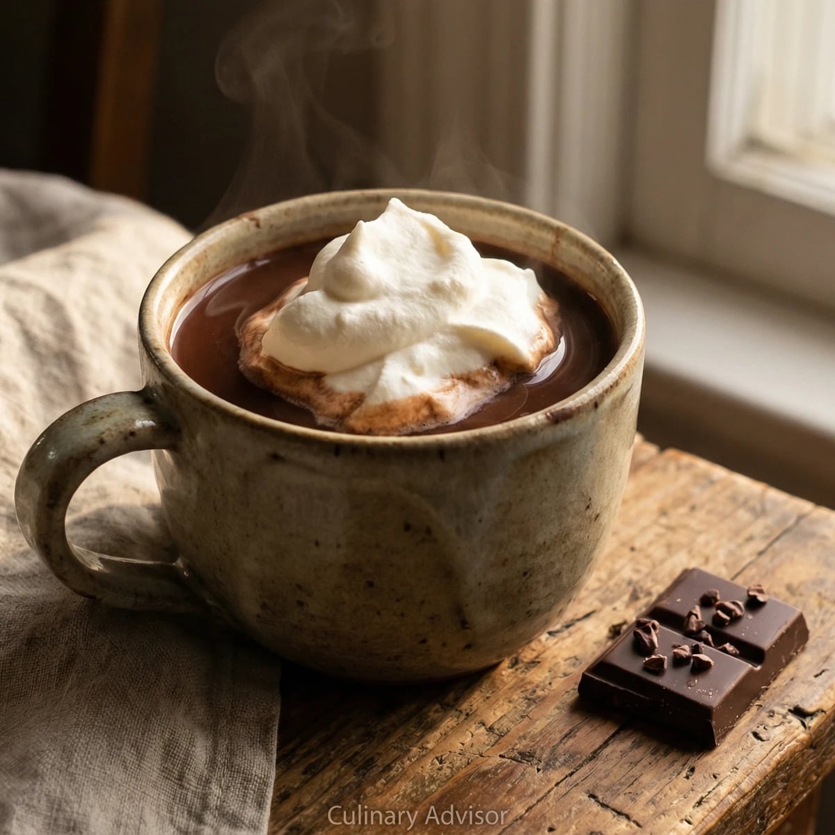 Hot Chocolate with Fresh Whipped Cream