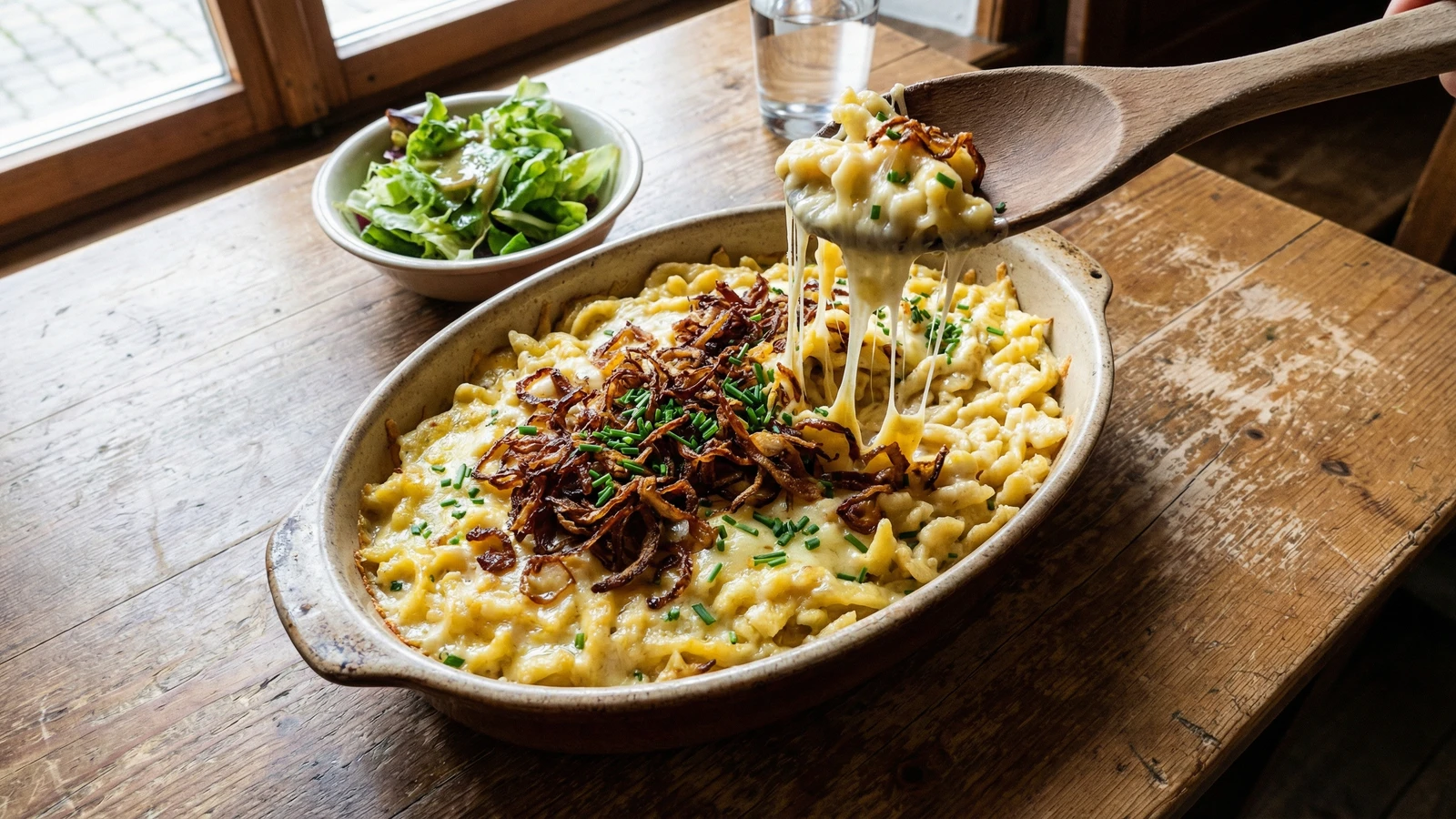 Käsespätzle mit Röstzwiebeln