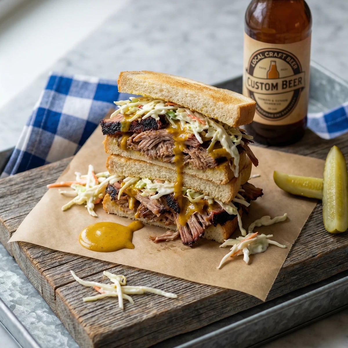 Carolina Mustard-Glazed Pulled Pork Sandwiches