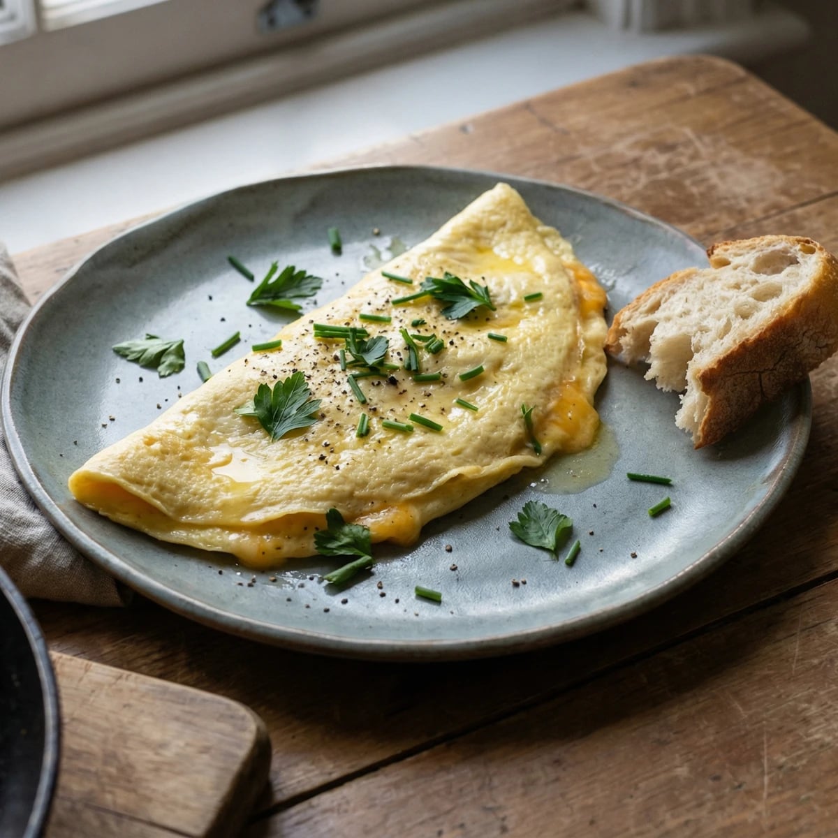 A Supper Omelette with Cheese and Herbs