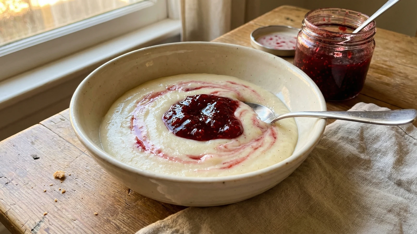 Semolina Pudding with Jam