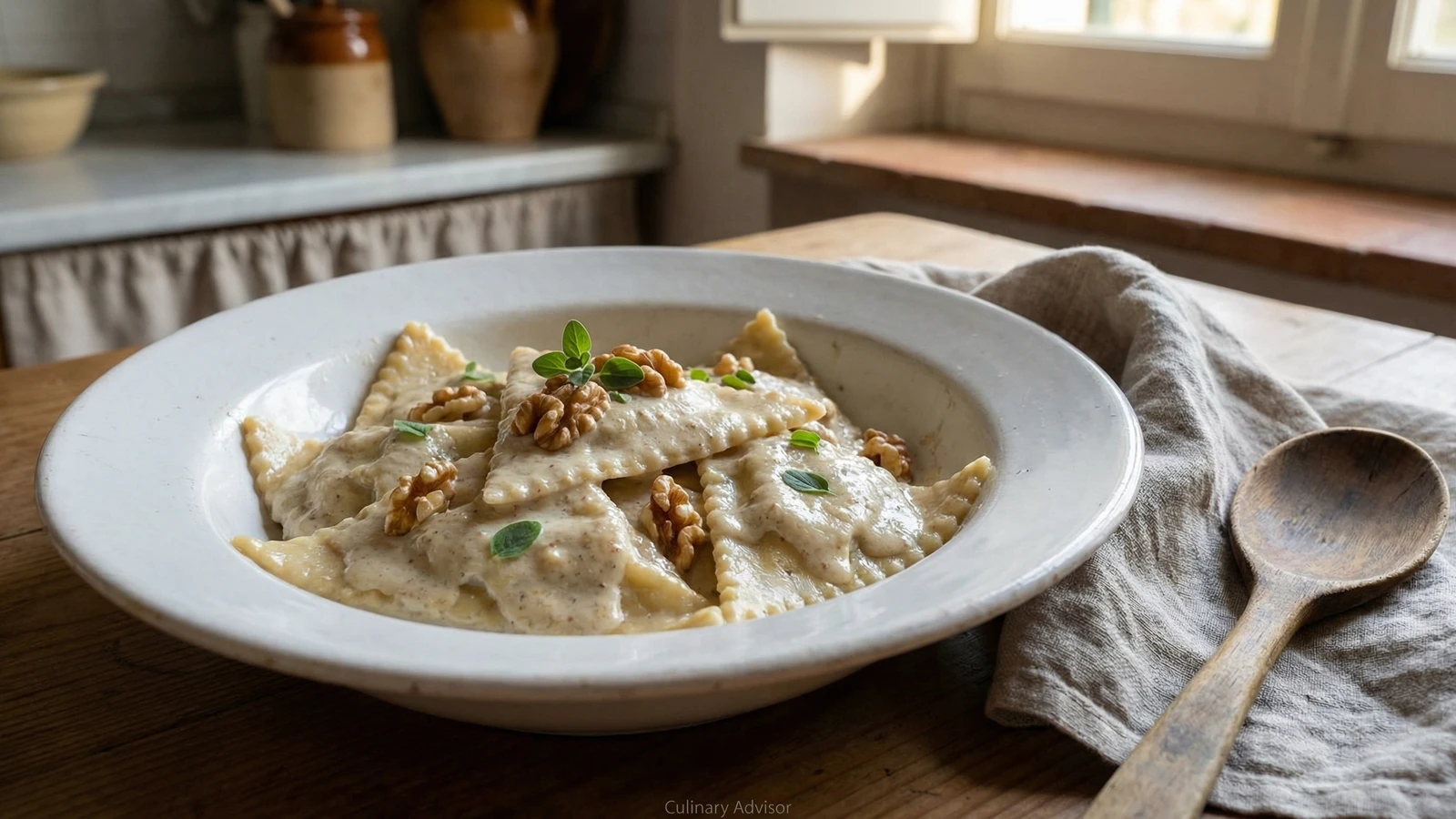 Pansoti con Salsa di Noci