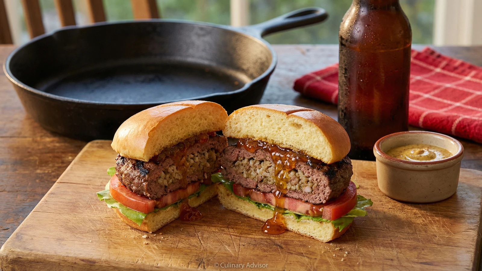 Boudin Stuffed Burger