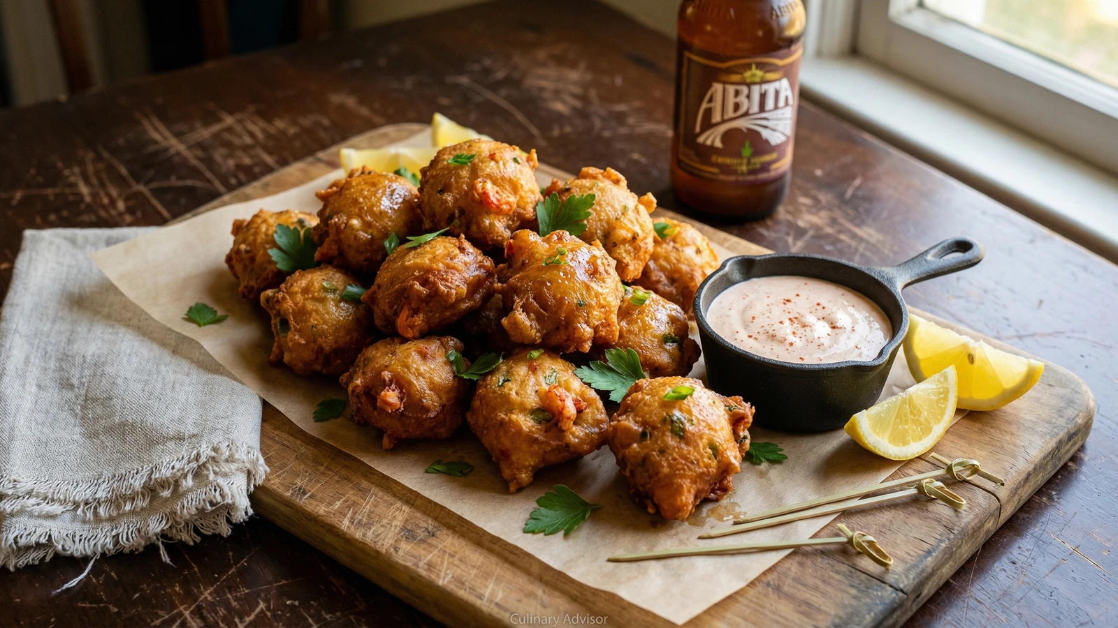 Crawfish Beignets with Creole Remoulade