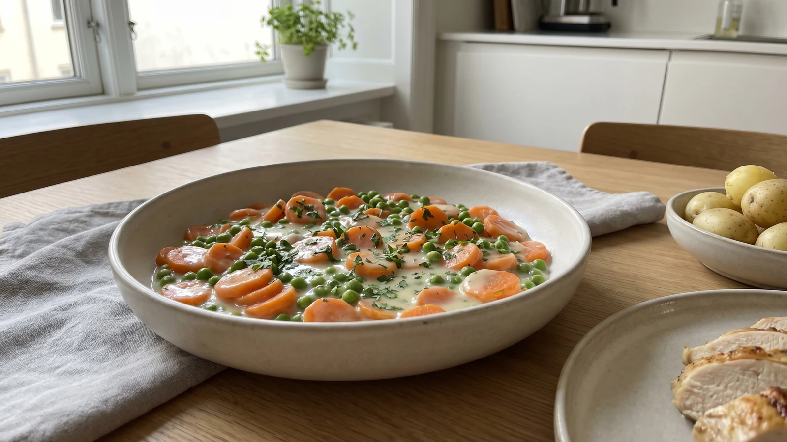 Stuvede Gulerodder med Aerter