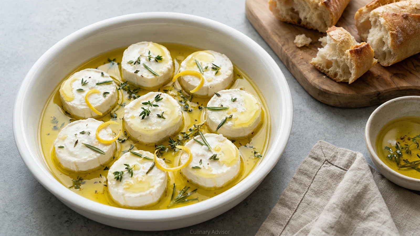 Marinated Goat Cheese with Herbs and Citrus