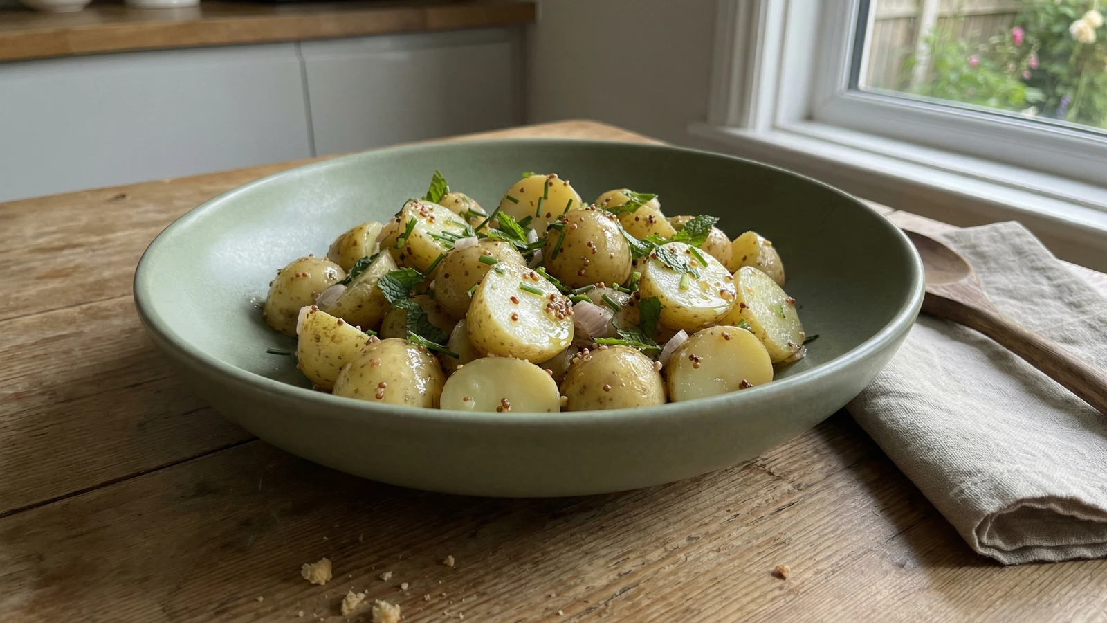 New Potato Salad with Mint and Wholegrain Mustard