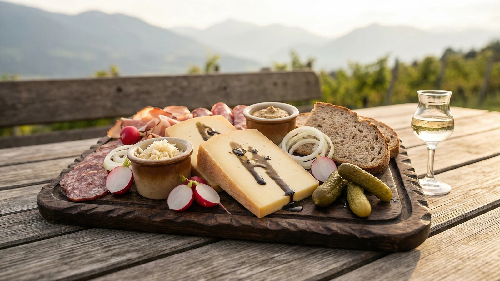 Gailtaler Almkäse Brettl (Carinthian Alpine Cheese Board)