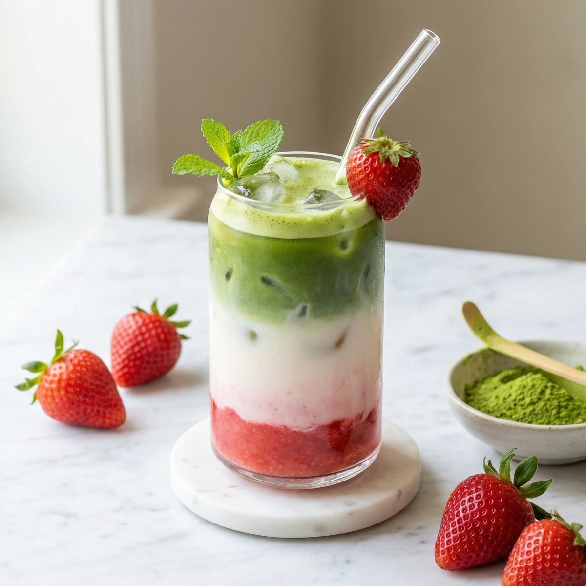 Strawberry Matcha Latte