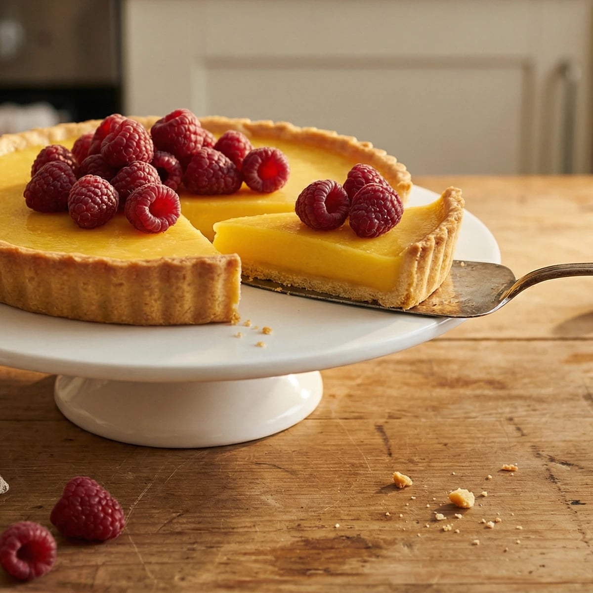 Lemon Curd Tart with Fresh Raspberries
