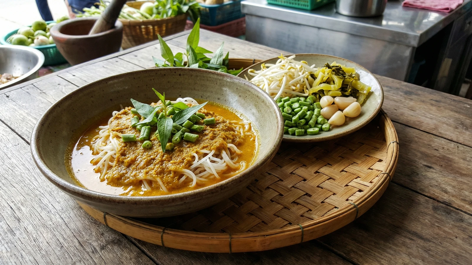 Rice Noodles with Fish Curry (Khanom Jeen Nam Ya)