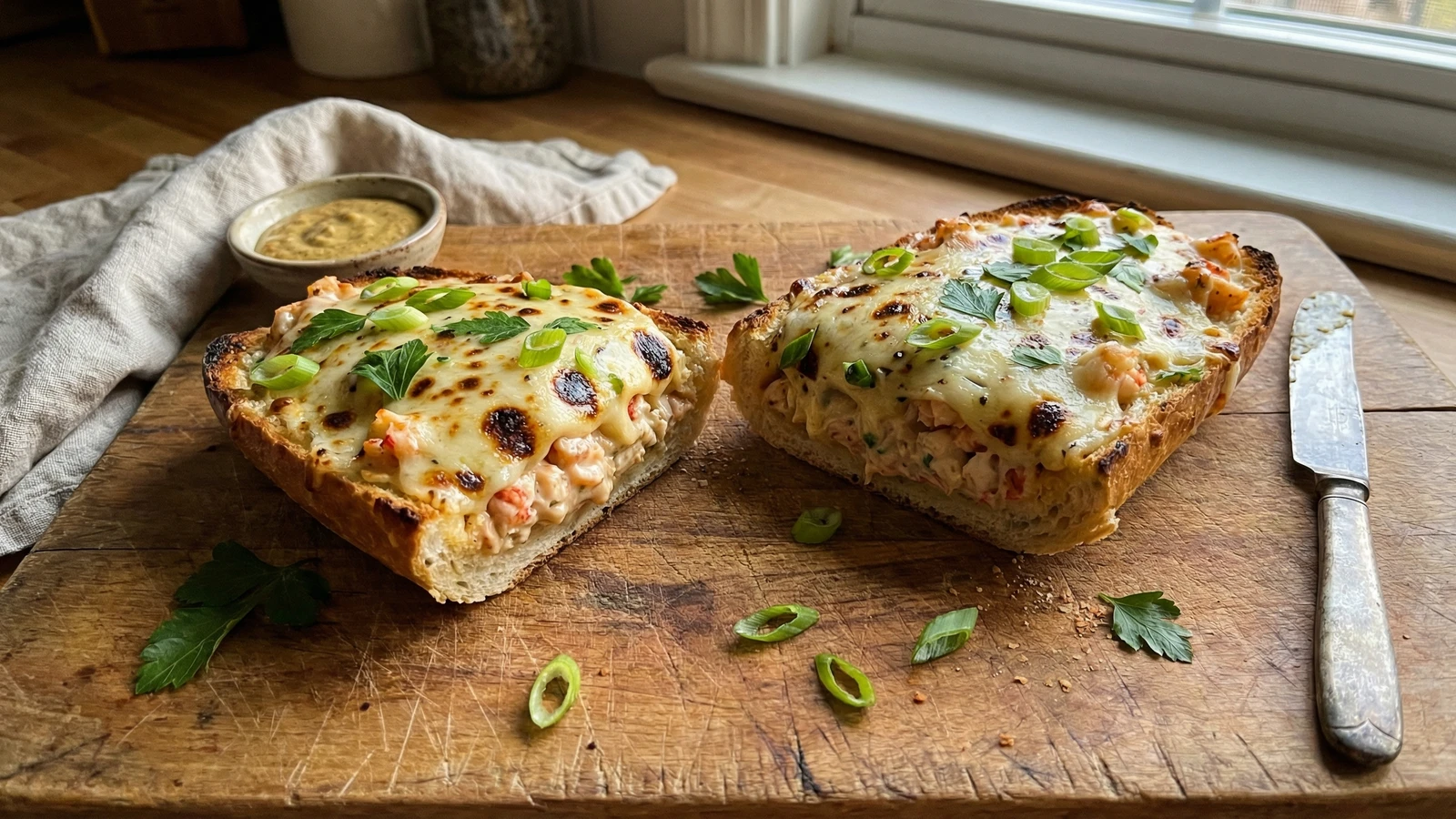 Open-Faced Crawfish Melt