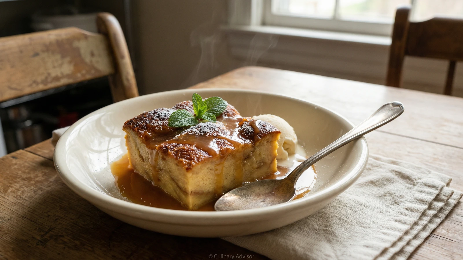 New Orleans Bread Pudding with Whiskey Sauce