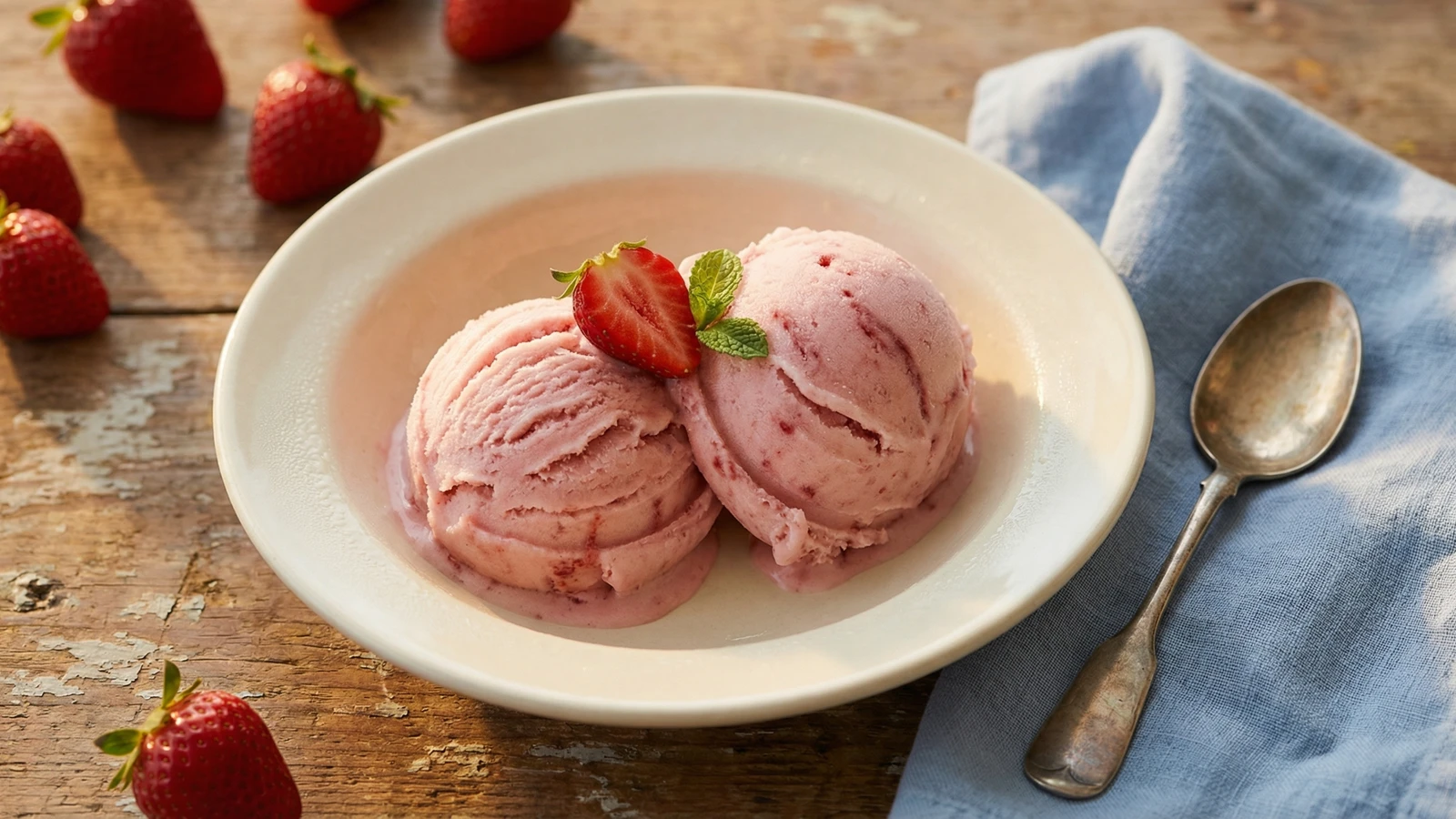 Strawberry Buttermilk Sherbet