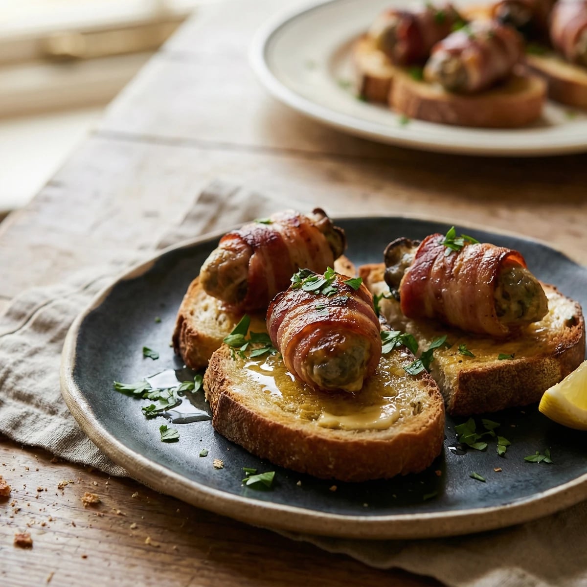 Angels on Horseback on Toast