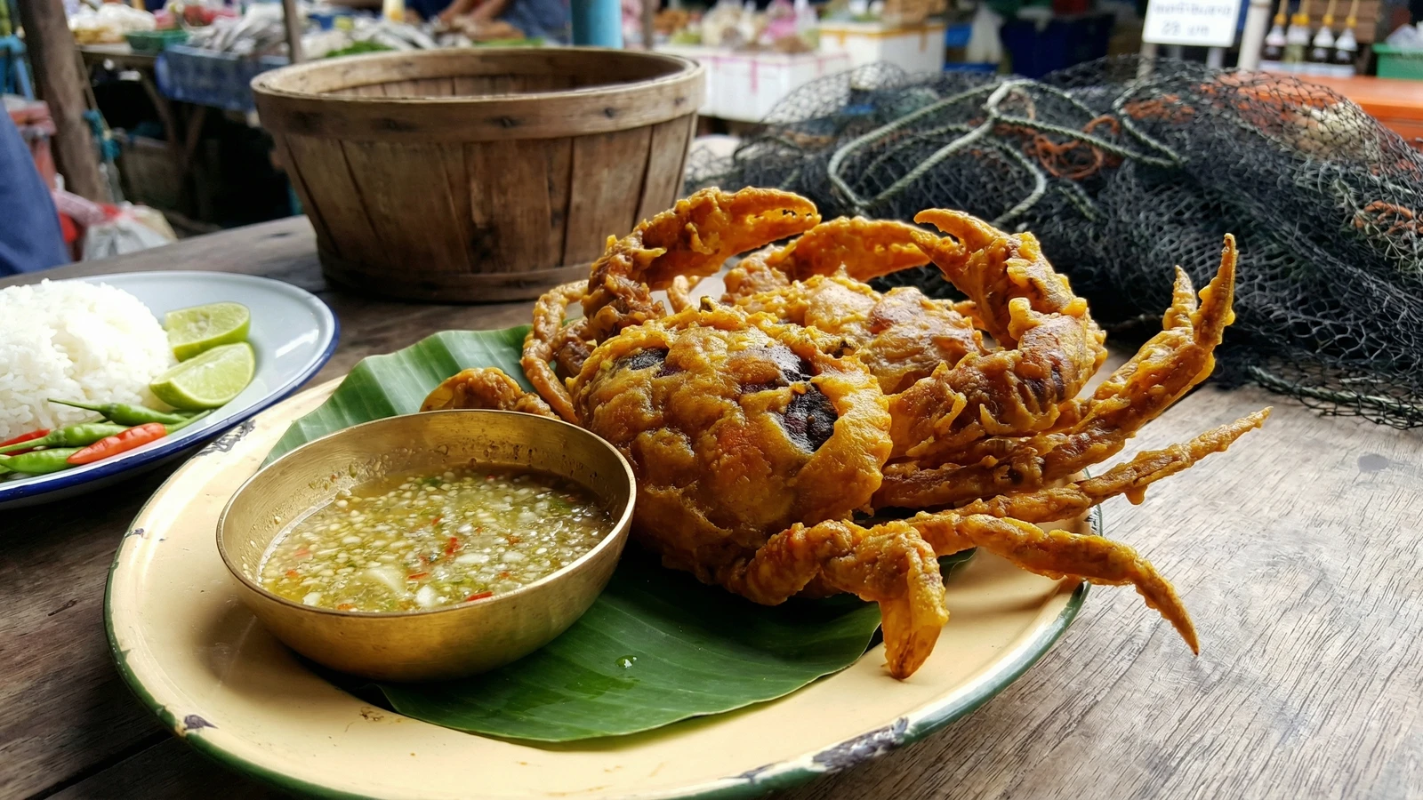 Soft-Shell Crab with Turmeric (Poo Nim Tod Kamin)