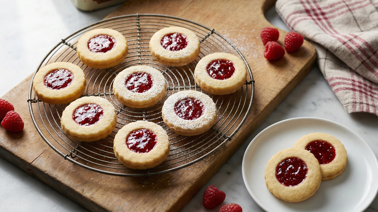 Raspberry Thumbprint Cookies