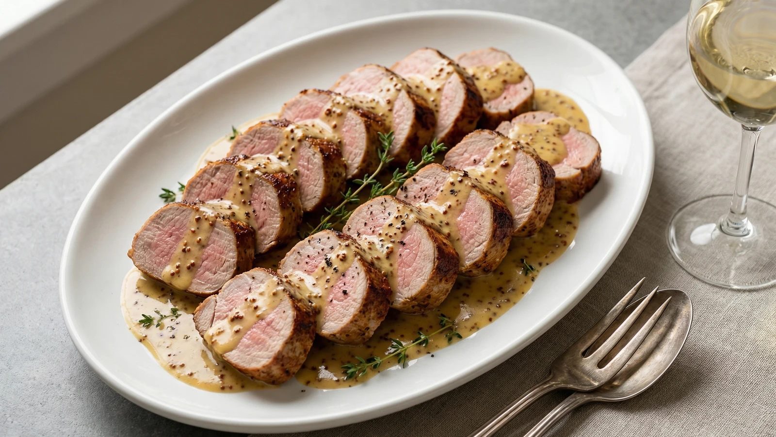 Pork Tenderloin with Mustard Cream Sauce