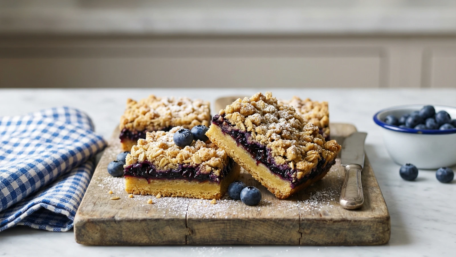 Brown Butter Blueberry Crumble Bars