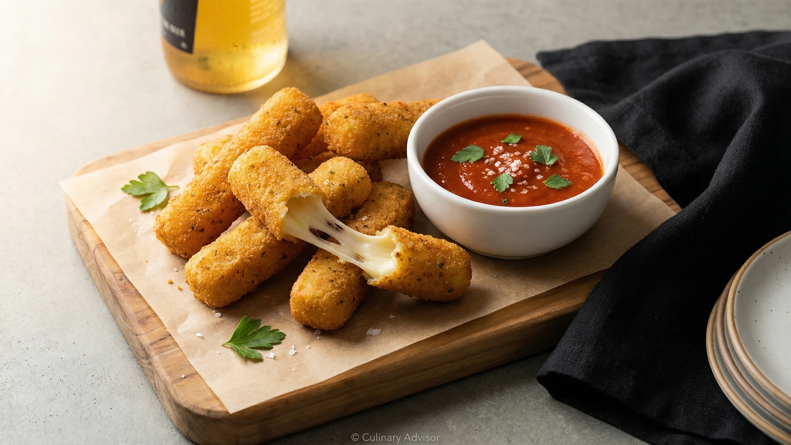 Crispy Fried Mozzarella Sticks