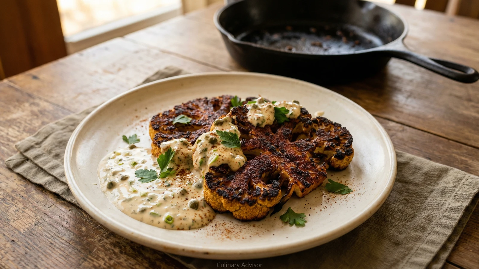 Blackened Cauliflower with Cajun Remoulade