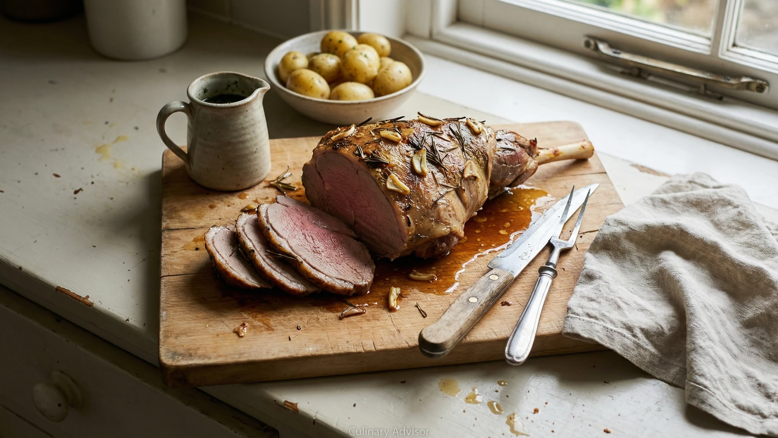 Roast Leg of Lamb with Garlic and Rosemary