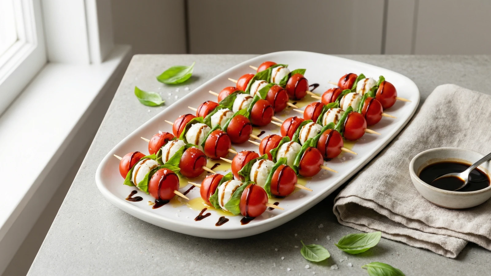 Caprese Skewers with Balsamic Glaze