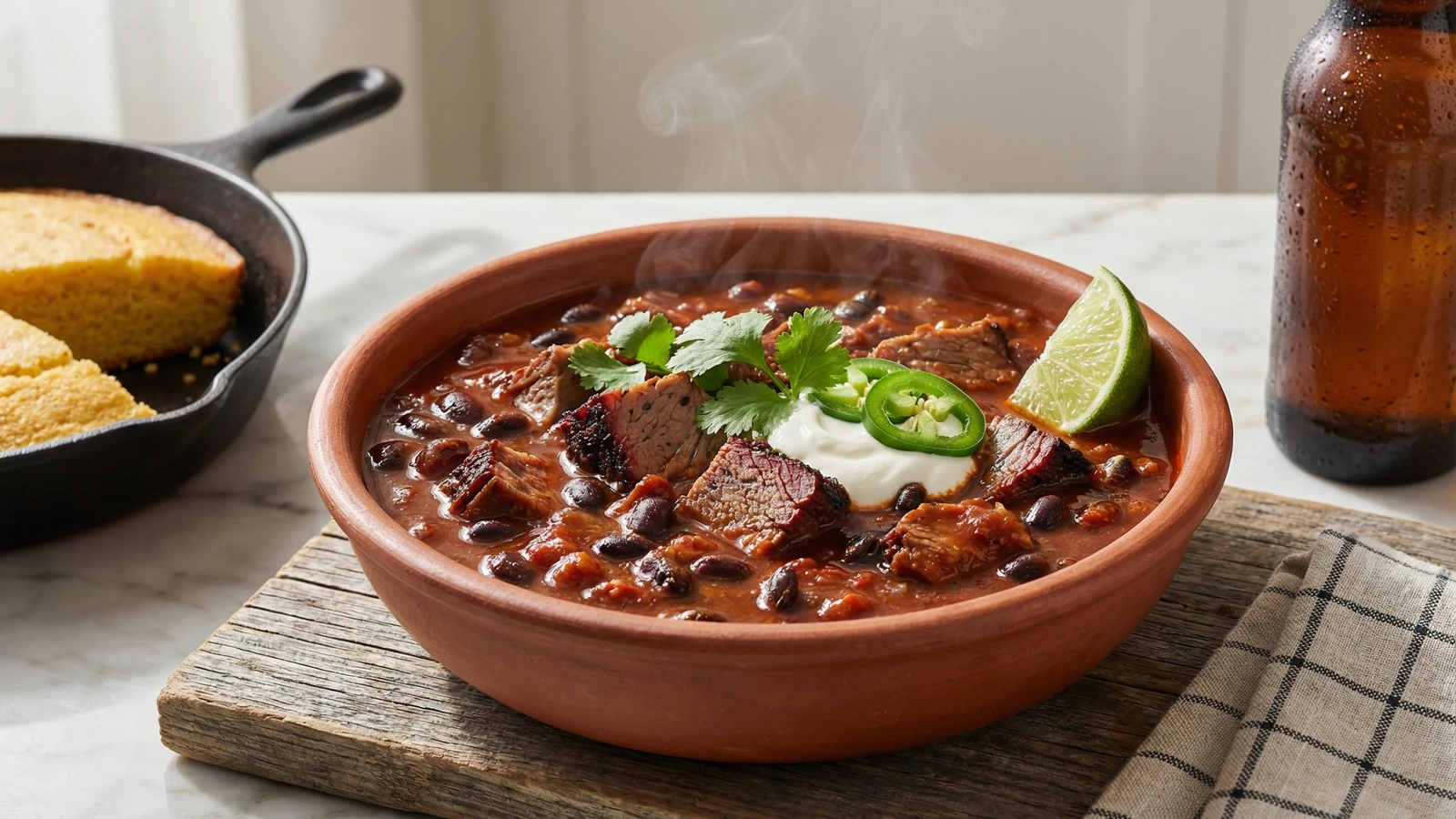 Smoked Brisket and Black Bean Chili