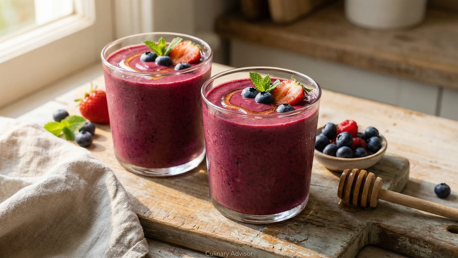 Summer Berry Smoothie with Local Honey
