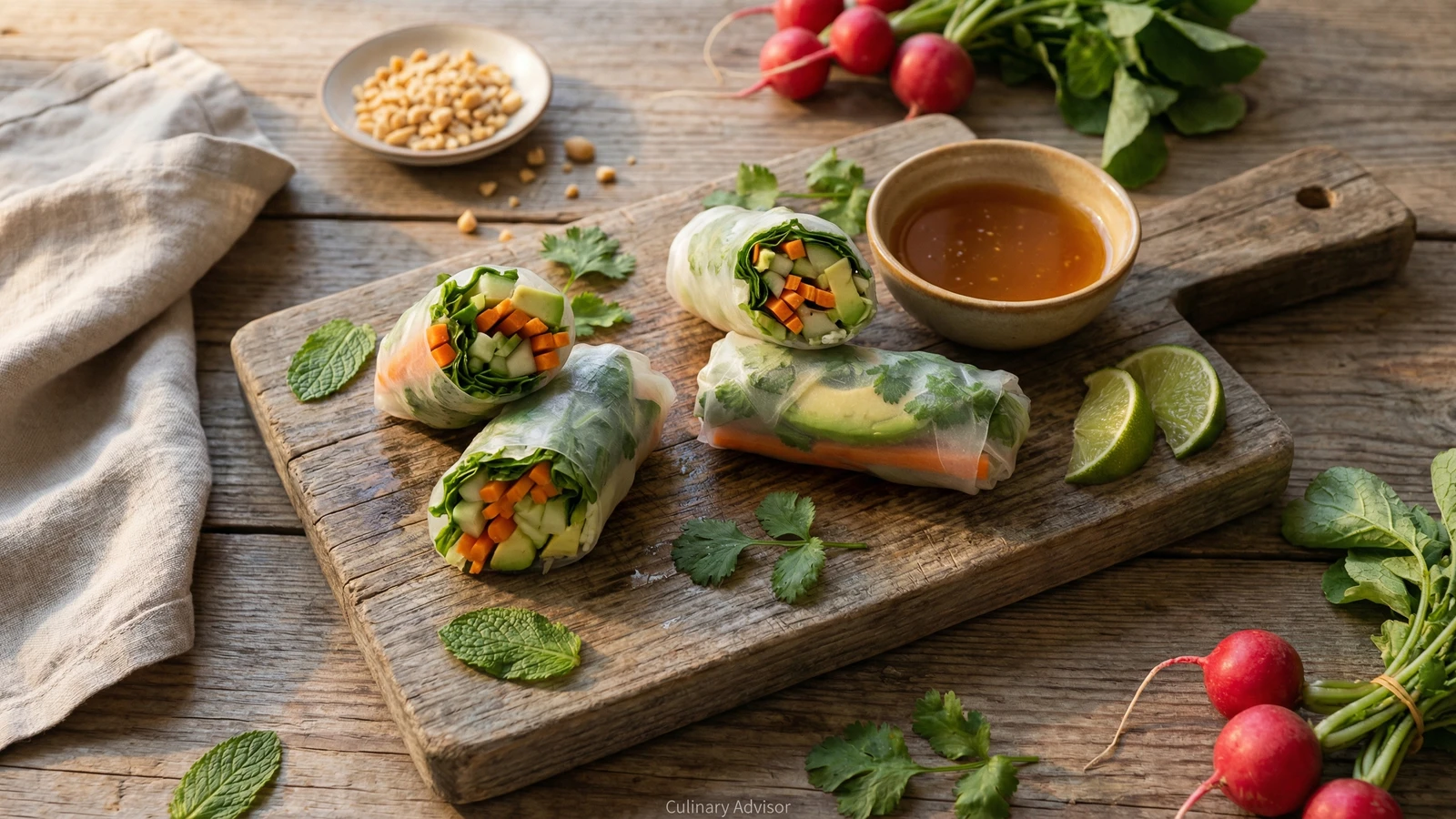 California Summer Rolls with Fresh Herbs