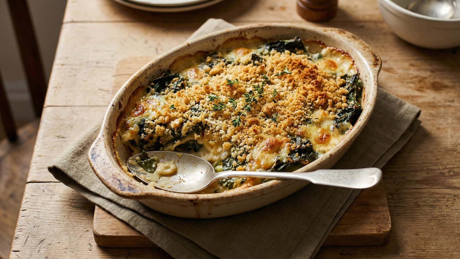 Chard Gratin with Breadcrumbs