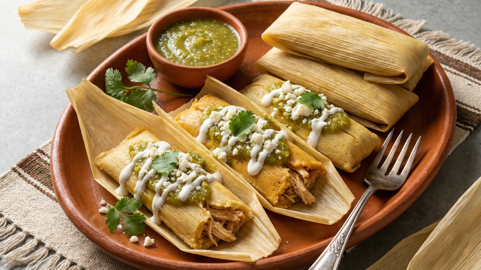 Chicken Tamales with Green Sauce